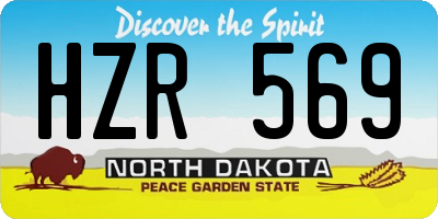 ND license plate HZR569