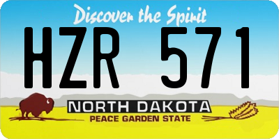 ND license plate HZR571