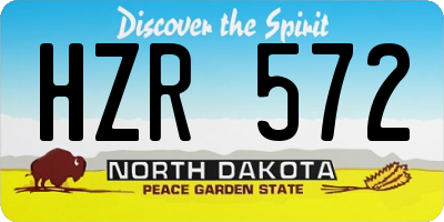 ND license plate HZR572