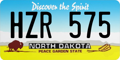ND license plate HZR575