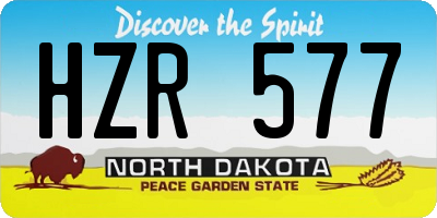 ND license plate HZR577