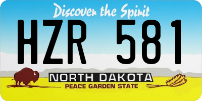 ND license plate HZR581