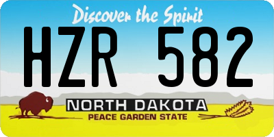ND license plate HZR582