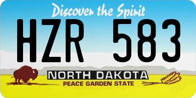 ND license plate HZR583