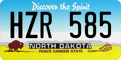 ND license plate HZR585