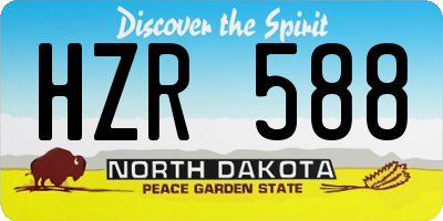 ND license plate HZR588