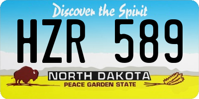 ND license plate HZR589