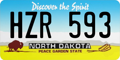 ND license plate HZR593
