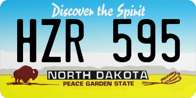 ND license plate HZR595