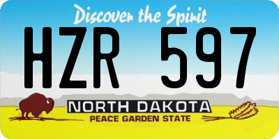 ND license plate HZR597