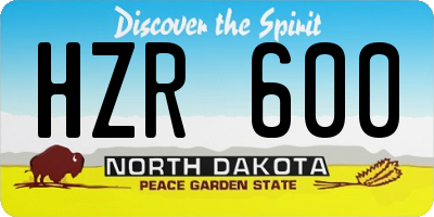 ND license plate HZR600
