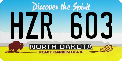 ND license plate HZR603