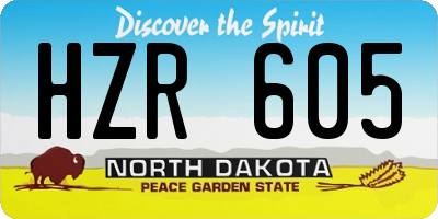 ND license plate HZR605