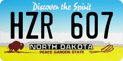 ND license plate HZR607