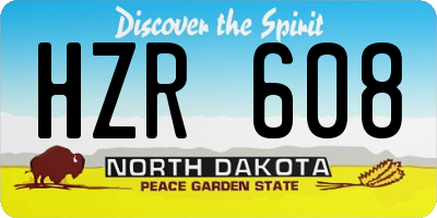 ND license plate HZR608