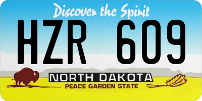 ND license plate HZR609