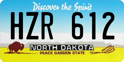 ND license plate HZR612