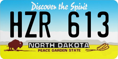 ND license plate HZR613