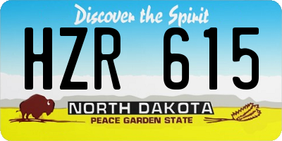 ND license plate HZR615