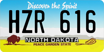 ND license plate HZR616