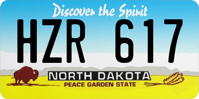 ND license plate HZR617
