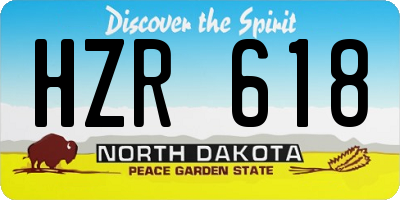 ND license plate HZR618