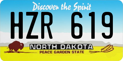 ND license plate HZR619