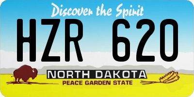 ND license plate HZR620