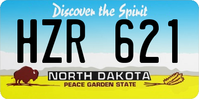 ND license plate HZR621
