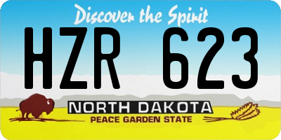 ND license plate HZR623