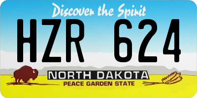 ND license plate HZR624