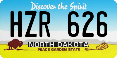 ND license plate HZR626