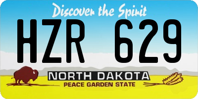 ND license plate HZR629