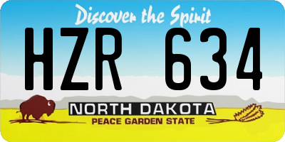 ND license plate HZR634