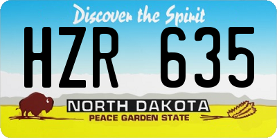 ND license plate HZR635