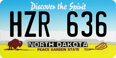 ND license plate HZR636