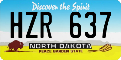 ND license plate HZR637