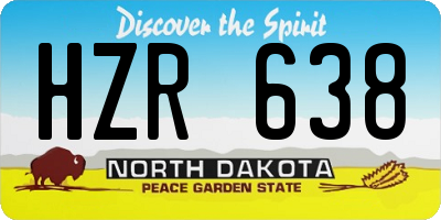 ND license plate HZR638