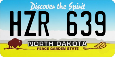 ND license plate HZR639
