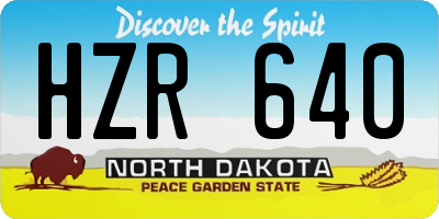 ND license plate HZR640