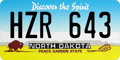 ND license plate HZR643