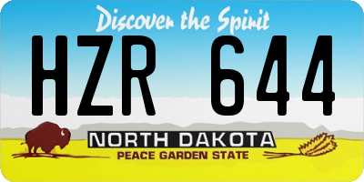 ND license plate HZR644