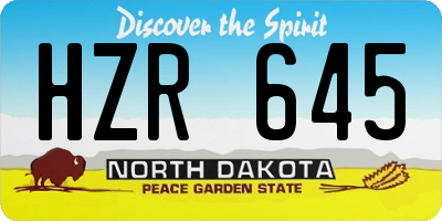ND license plate HZR645