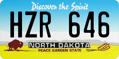 ND license plate HZR646