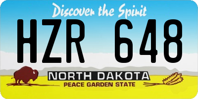 ND license plate HZR648