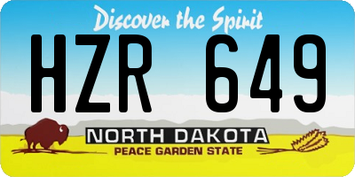 ND license plate HZR649