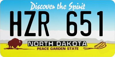 ND license plate HZR651