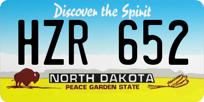 ND license plate HZR652