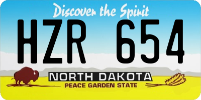 ND license plate HZR654