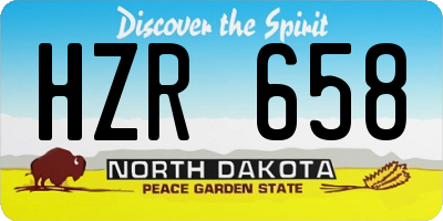 ND license plate HZR658